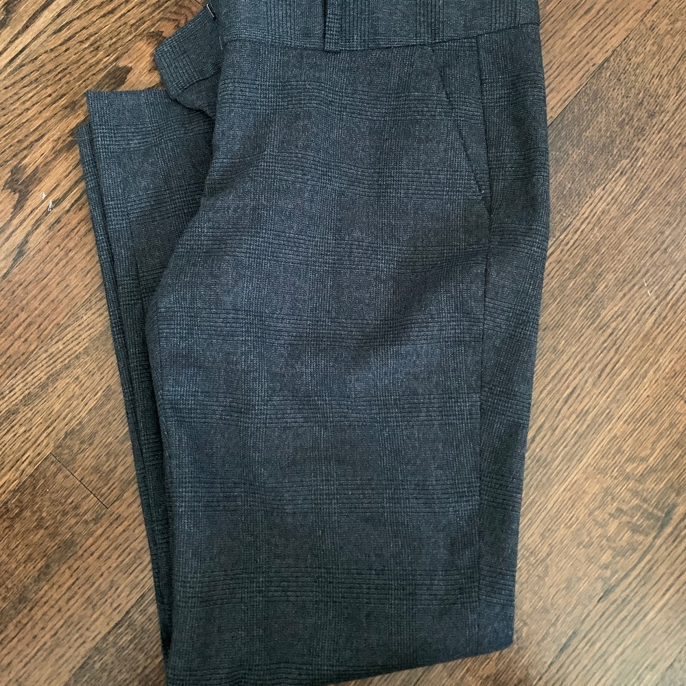 Grey plaid dress pants